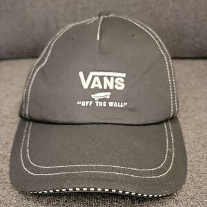 Vans Black Cap with White Logo One Size Fits Most
